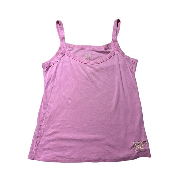 Victoria's Secret Womens M Pink Y2K Embroidered Tank Top - Picture 1 of 7
